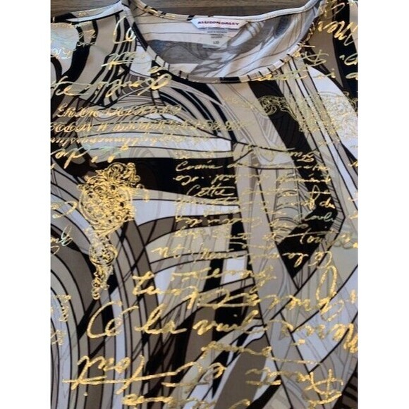 Allison Dailey Sz Large Top 3/4 Sleeve Glitzy Travel Cruise Coastal - Picture 6 of 16